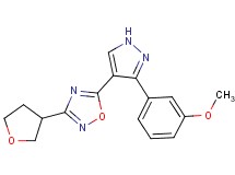 5-[3-(3-methoxyphenyl)-1H-pyrazol-4-yl]-3-(tetrahydrofuran-3-yl)-1,2,4-oxadiazole