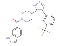 6-[(4-{4-[3-(trifluoromethyl)phenyl]-1H-pyrazol-5-yl}-1-piperidinyl)carbonyl]-1H-indole