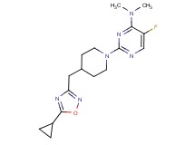 2-{4-[(5-cyclopropyl-1,2,4-oxadiazol-3-yl)methyl]piperidin-1-yl}-5-fluoro-N,N-dimethylpyrimidin-4-amine