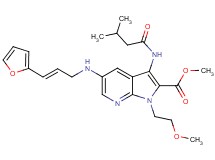 methyl 5-{[(2E)-3-(2-furyl)-2-propen-1-yl]amino}-1-(2-methoxyethyl)-3-[(3-methylbutanoyl)amino]-1H-pyrrolo[2,3-b]pyridine-2-carboxylate