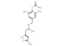 2,6-dimethyl-4-({[1-methyl-2-(3-methyl-1H-pyrazol-5-yl)ethyl]amino}methyl)phenyl acetate