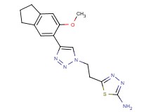 5-{2-[4-(6-methoxy-2,3-dihydro-1H-inden-5-yl)-1H-1,2,3-triazol-1-yl]ethyl}-1,3,4-thiadiazol-2-amine