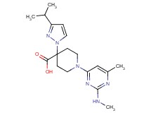4-(3-isopropyl-1H-pyrazol-1-yl)-1-[6-methyl-2-(methylamino)pyrimidin-4-yl]piperidine-4-carboxylic acid