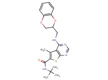 N-(tert-butyl)-4-[(2,3-dihydro-1,4-benzodioxin-2-ylmethyl)amino]-5-methylthieno[2,3-d]pyrimidine-6-carboxamide