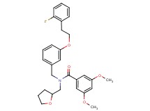 N-{3-[2-(2-fluorophenyl)ethoxy]benzyl}-3,5-dimethoxy-N-(tetrahydro-2-furanylmethyl)benzamide