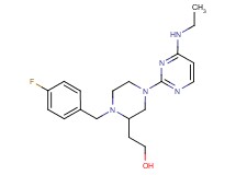 2-[4-[4-(ethylamino)-2-pyrimidinyl]-1-(4-fluorobenzyl)-2-piperazinyl]ethanol