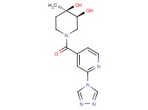 (3S*,4R*)-4-methyl-1-[2-(4H-1,2,4-triazol-4-yl)isonicotinoyl]piperidine-3,4-diol