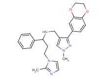 N-{[3-(2,3-dihydro-1,4-benzodioxin-6-yl)-1-methyl-1H-pyrazol-4-yl]methyl}-3-(2-methyl-1H-imidazol-1-yl)-1-phenyl-1-propanamine