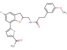 N-{[7-(5-acetyl-2-thienyl)-5-fluoro-2,3-dihydro-1-benzofuran-2-yl]methyl}-3-(3-methoxyphenyl)propanamide