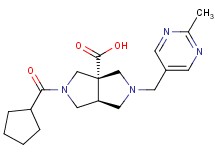 (3aS*,6aS*)-2-(cyclopentylcarbonyl)-5-[(2-methyl-5-pyrimidinyl)methyl]hexahydropyrrolo[3,4-c]pyrrole-3a(1H)-carboxylic acid