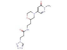 N-{2-[4-(1-methyl-6-oxo-1,6-dihydro-4-pyridazinyl)-2-morpholinyl]ethyl}-3-(1H-tetrazol-1-yl)propanamide