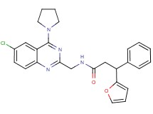 N-{[6-chloro-4-(1-pyrrolidinyl)-2-quinazolinyl]methyl}-3-(2-furyl)-3-phenylpropanamide