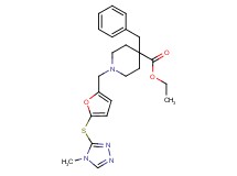 ethyl 4-benzyl-1-({5-[(4-methyl-4H-1,2,4-triazol-3-yl)thio]-2-furyl}methyl)-4-piperidinecarboxylate