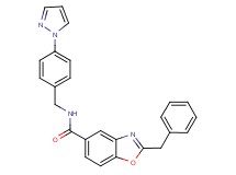 2-benzyl-N-[4-(1H-pyrazol-1-yl)benzyl]-1,3-benzoxazole-5-carboxamide