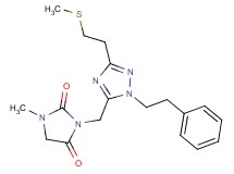 1-methyl-3-{[3-[2-(methylthio)ethyl]-1-(2-phenylethyl)-1H-1,2,4-triazol-5-yl]methyl}imidazolidine-2,4-dione