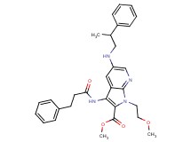 methyl 1-(2-methoxyethyl)-3-[(3-phenylpropanoyl)amino]-5-[(2-phenylpropyl)amino]-1H-pyrrolo[2,3-b]pyridine-2-carboxylate