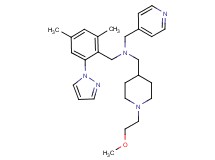 1-[2,4-dimethyl-6-(1H-pyrazol-1-yl)phenyl]-N-{[1-(2-methoxyethyl)-4-piperidinyl]methyl}-N-(4-pyridinylmethyl)methanamine