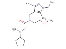 2-[cyclopentyl(methyl)amino]-N-[(1-ethyl-3,5-dimethyl-1H-pyrazol-4-yl)methyl]-N-(2-methoxyethyl)acetamide