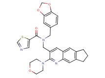 N-(1,3-benzodioxol-5-ylmethyl)-N-{[2-(4-morpholinyl)-7,8-dihydro-6H-cyclopenta[g]quinolin-3-yl]methyl}-1,3-thiazole-5-carboxamide