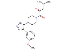 1-{4-[4-(3-methoxyphenyl)-1H-pyrazol-5-yl]piperidin-1-yl}-4-methyl-1-oxopentan-2-one