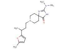 2-(dimethylamino)-8-[3-(5-methyl-2-furyl)butyl]-1,3,8-triazaspiro[4.5]dec-1-en-4-one