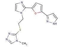 4-methyl-3-[(2-{2-[5-(1H-pyrazol-3-yl)-2-furyl]-1H-imidazol-1-yl}ethyl)thio]-4H-1,2,4-triazole