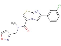 6-(3-chlorophenyl)-N-(3-isoxazolylmethyl)-N-methylimidazo[2,1-b][1,3]thiazole-3-carboxamide