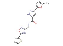 3-(5-methyl-2-furyl)-N-{[5-(2-thienyl)-1,2,4-oxadiazol-3-yl]methyl}-1H-pyrazole-5-carboxamide