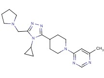 4-{4-[4-cyclopropyl-5-(pyrrolidin-1-ylmethyl)-4H-1,2,4-triazol-3-yl]piperidin-1-yl}-6-methylpyrimidine