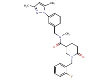 N-[3-(3,5-dimethyl-1H-pyrazol-1-yl)benzyl]-1-(2-fluorobenzyl)-N-methyl-6-oxo-3-piperidinecarboxamide