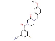 3-fluoro-5-{[4-(4-methoxybenzyl)-3-oxo-1-piperazinyl]carbonyl}benzonitrile