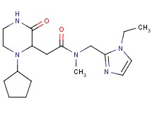 2-(1-cyclopentyl-3-oxo-2-piperazinyl)-N-[(1-ethyl-1H-imidazol-2-yl)methyl]-N-methylacetamide