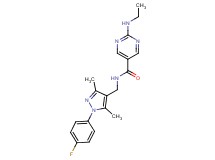 2-(ethylamino)-N-{[1-(4-fluorophenyl)-3,5-dimethyl-1H-pyrazol-4-yl]methyl}-5-pyrimidinecarboxamide