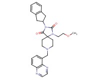 3-(2,3-dihydro-1H-inden-2-yl)-1-(2-methoxyethyl)-8-(5-quinoxalinylmethyl)-1,3,8-triazaspiro[4.5]decane-2,4-dione