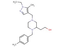 2-[4-[(1-ethyl-5-methyl-1H-pyrazol-4-yl)methyl]-1-(4-methylbenzyl)-2-piperazinyl]ethanol