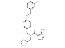 N-{4-[(3-fluorobenzyl)oxy]benzyl}-3-methyl-N-(tetrahydro-2-furanylmethyl)-2-thiophenecarboxamide