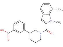 3-{1-[(1,7-dimethyl-1H-indol-2-yl)carbonyl]piperidin-3-yl}benzoic acid
