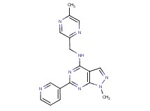 1-methyl-N-[(5-methyl-2-pyrazinyl)methyl]-6-(3-pyridinyl)-1H-pyrazolo[3,4-d]pyrimidin-4-amine