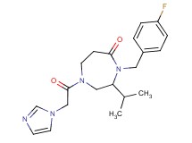 4-(4-fluorobenzyl)-1-(1H-imidazol-1-ylacetyl)-3-isopropyl-1,4-diazepan-5-one