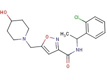 N-[1-(2-chlorophenyl)ethyl]-5-[(4-hydroxypiperidin-1-yl)methyl]isoxazole-3-carboxamide