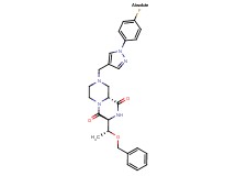 (3S,9aR)-3-[(1R)-1-(benzyloxy)ethyl]-8-{[1-(4-fluorophenyl)-1H-pyrazol-4-yl]methyl}tetrahydro-2H-pyrazino[1,2-a]pyrazine-1,4(3H,6H)-dione