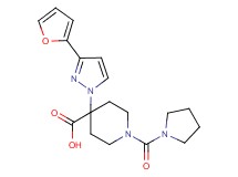 4-[3-(2-furyl)-1H-pyrazol-1-yl]-1-(pyrrolidin-1-ylcarbonyl)piperidine-4-carboxylic acid