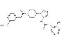N-(1-{1-[(3-methoxyphenyl)acetyl]-4-piperidinyl}-1H-pyrazol-5-yl)-N'-(2-methylphenyl)urea