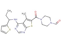 4-[(5-methyl-4-{[1-(2-thienyl)propyl]amino}thieno[2,3-d]pyrimidin-6-yl)carbonyl]-1-piperazinecarbaldehyde