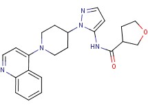 N-[1-(1-quinolin-4-ylpiperidin-4-yl)-1H-pyrazol-5-yl]tetrahydrofuran-3-carboxamide
