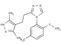3-[2-(3,5-dimethyl-1H-pyrazol-4-yl)ethyl]-4-(2-methoxy-5-methylphenyl)-4H-1,2,4-triazole