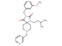 3-(3-methoxybenzyl)-1-(3-methylbutyl)-8-(3-pyridinylmethyl)-1,3,8-triazaspiro[4.5]decane-2,4-dione
