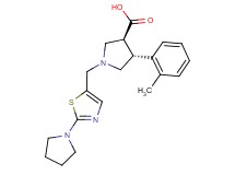 (3S*,4R*)-4-(2-methylphenyl)-1-[(2-pyrrolidin-1-yl-1,3-thiazol-5-yl)methyl]pyrrolidine-3-carboxylic acid