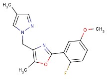 2-(2-fluoro-5-methoxyphenyl)-5-methyl-4-[(4-methyl-1H-pyrazol-1-yl)methyl]-1,3-oxazole