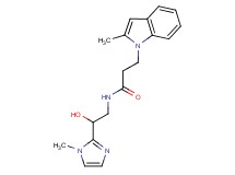 N-[2-hydroxy-2-(1-methyl-1H-imidazol-2-yl)ethyl]-3-(2-methyl-1H-indol-1-yl)propanamide